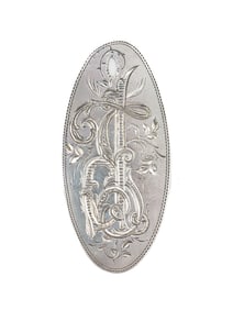 19th Century Elaborate Monogram Sterling silver Pendant Savannah GA- .360 ozt.