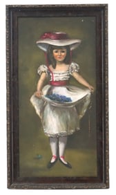 Olive McGirr (20th Century) Oil on Canvas "Girl with Blueberries"