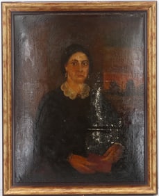 Early 19th Century Oil on Canvas Portrait of a Woman