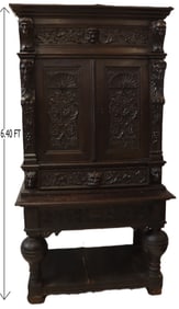 19th Century Dutch Baroque Style Cabinet
