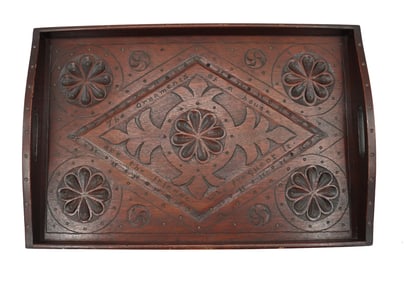 Vintage Carved Wooden Tray