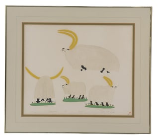 Pudlo Pudlat (1916-1992) Canadian/Inuk/Inuit, Signed and Numbered Lithograph