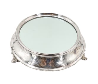 Antique Silver Plated Mirror Vanity Stand
