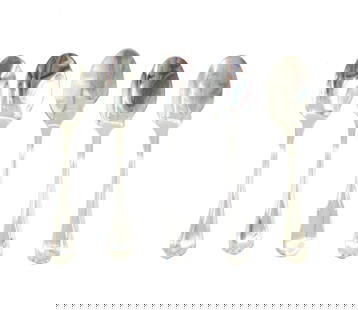 (5) French Silver Spoons, including Christofle: (5) French Silver Spoons, including Christofle. Lot comprised of four French spoons, including four marked Chrisoftle.&nbsp; Christofle flatware represents the height of French elegance and refinement