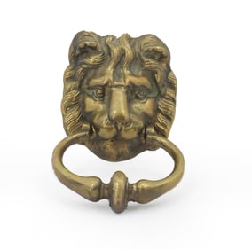 Cast Iron Gilt Lion Head Door Knocker