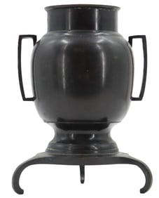 Antique Japanese Bronze Tripod Ikebana Vase Planter