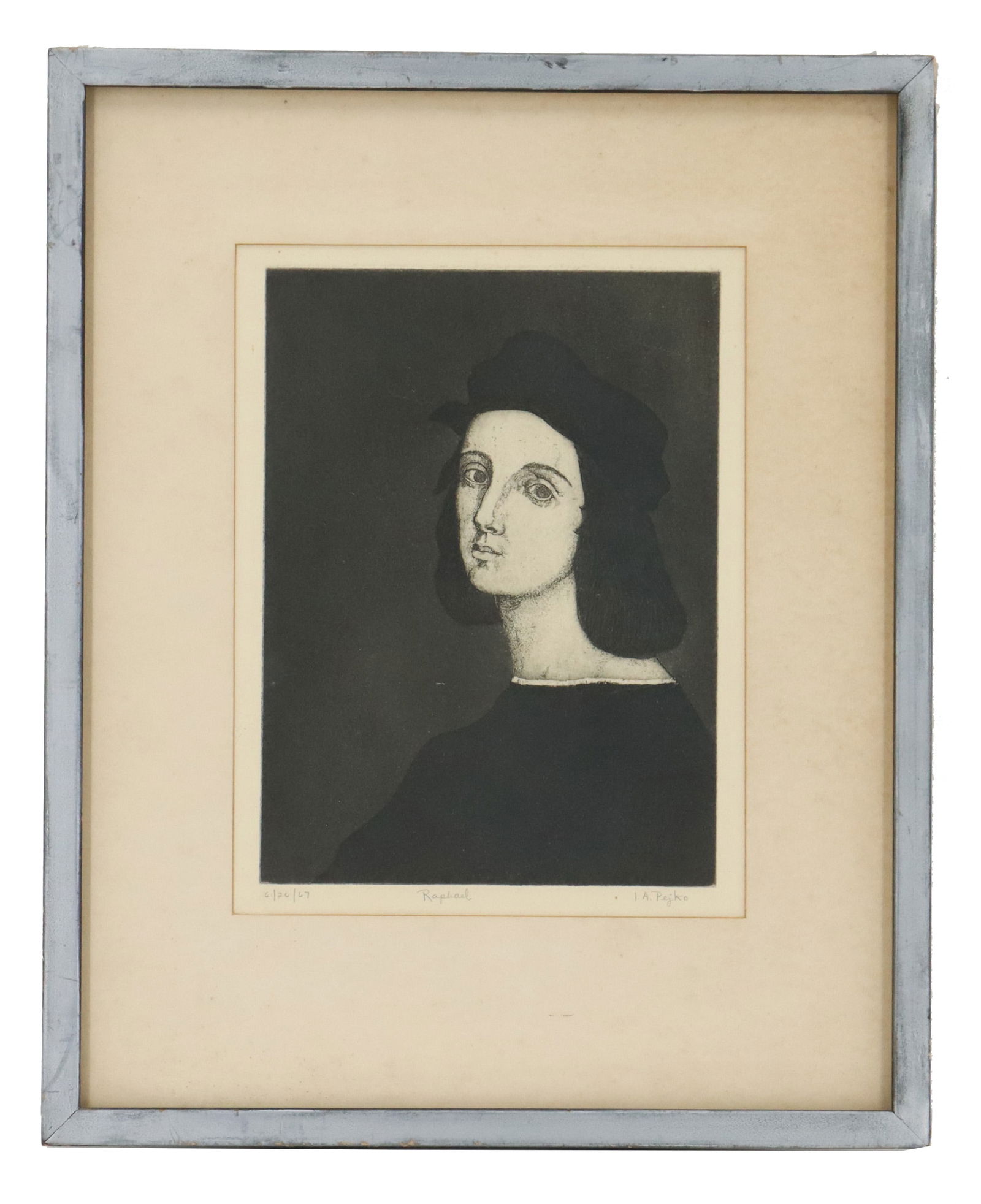 I. A. Pejko (20th Century) Etching Print, Rafael Santi de Urbino (1 of 14)