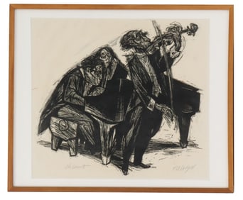 R. O. Hodgell (born 1922-2000) American, Woodblock Print "The Concert"