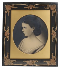 Antique French Oil on Canvas Portrait of a Lady