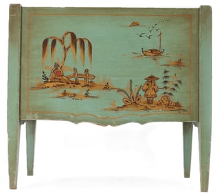 Peter Engel Inc (New York) Magazine Rack Hand Painted Chinoiserie-Style Artwork