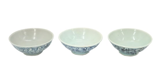 (3) Chinese Blue and White Porcelain Bowls