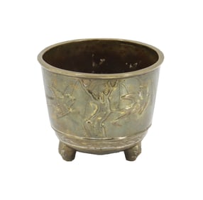 Japanese Tripod Brass Planter/Jardiniere