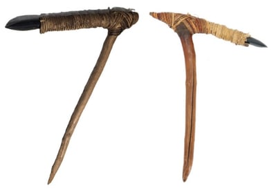 Pair of Indonesian Irian Jaya New Guinea Dani Stone Adze Yara Axe
