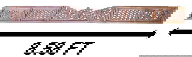 Balinese Carved Wooden Headboard: Balinese Carved Wooden Headboard. Balinese carved wooden headboard with openwork foliate design. Size: 103 x 10 in. &nbsp; Balinese wood carvings are a celebrated form of traditional Indonesian art, r