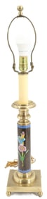 Frederick Cooper Cloisonne Brass Lamp