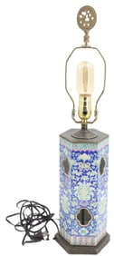 Chinese Vintage Porcelain Hat Stand Converted Into A Lamp