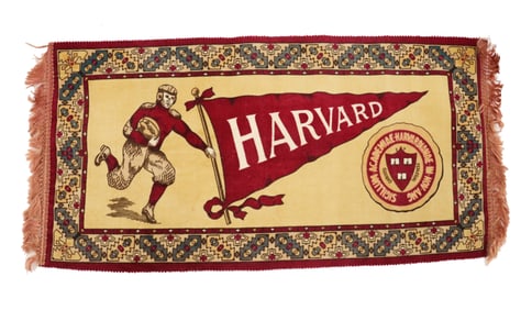 Very Rare Antique 1915 Harvard Felt Blanket from Fatima Cigarettes