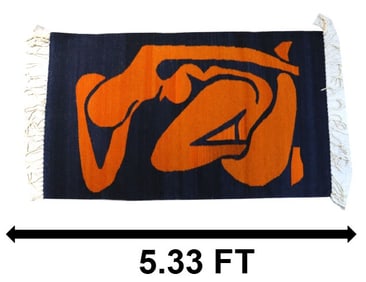 After Henri Matisse (1869-1954) French, Orange and Black Figural Wool Rug