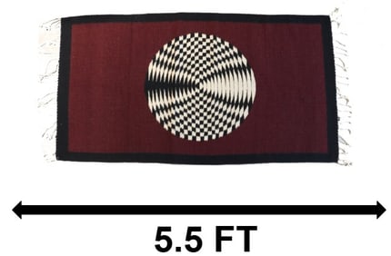 Mexican Zapotec Wool Rug After Navajo Rio Grande Pattern