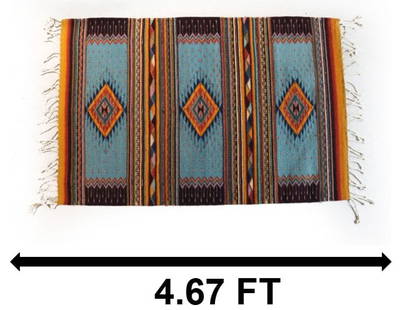 Mexican Zapotec Wool Rug with Navajo Mission Del Rey Style Patterns: Mexican Zapotec Wool Rug with Navajo Mission Del Rey Style Patterns. The crossover between Navajo styles and Zapotec styles has grown exponentially since the beginning of the 20th Century, the Zapotec