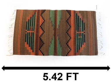 Mexican Zapotec Wool Rug with Mitla and Cross Patterns