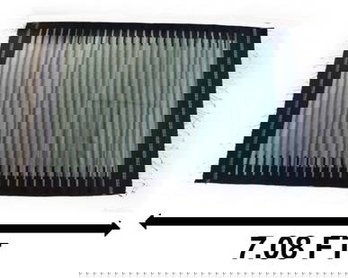 Very Long Mexican Zapotec Striped Geometric Wool Rug: Very Long Mexican Zapotec Striped Geometric Wool Rug. A more austere style than typical of the Zapotec aesthetic, greys and blacks are combined to form a simple striped rug. While most rugs from Oaxac