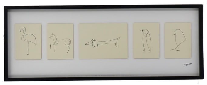 Picasso Lithograph Studies of Five Animals