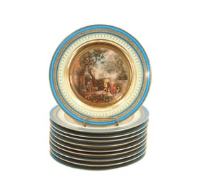 Set of (8) Royal Vienna Style Plates Depicting Greek Gods