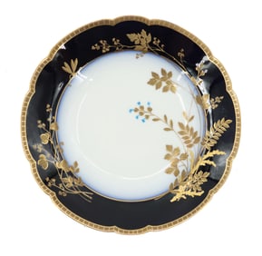 CFH/GDM French Limoges Hand Painted and Gilt Porcelain Plate