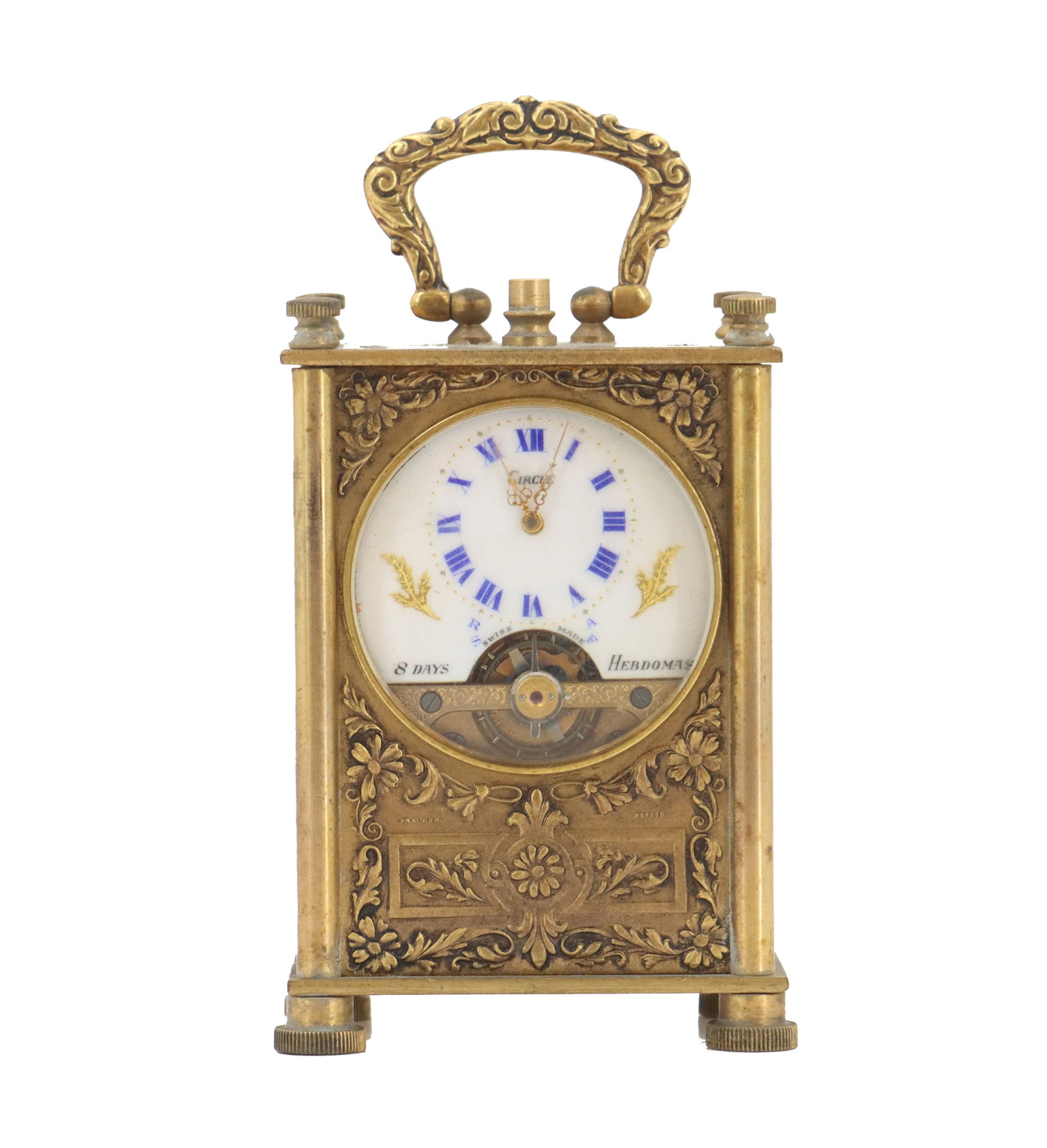 Antique Swiss Hebdomas 8-Day Bronze Carriage Clock (1 of 12)