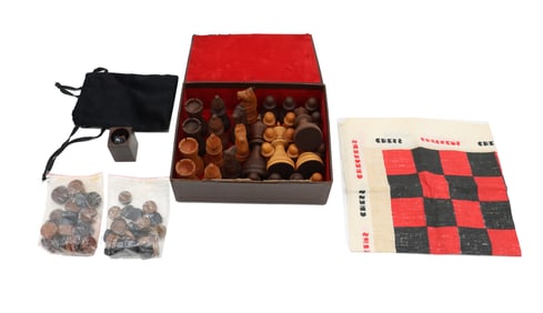 Dice, Chess, and Checkers Games Board and Pieces