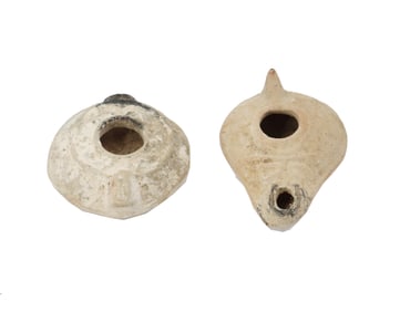 (2) Ancient Roman Terracotta Oil Lamps