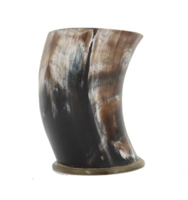 Carved Drinking Horn with Resin Base