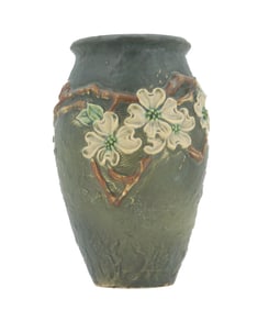 Roseville Pottery Dogwood Pattern Ceramic Vase