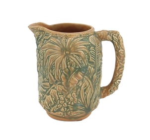 1920s Weller Pottery Marvo Ceramic Pitcher with Tropical Designs