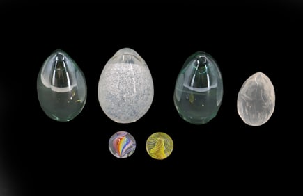(6) Glass Paperweights