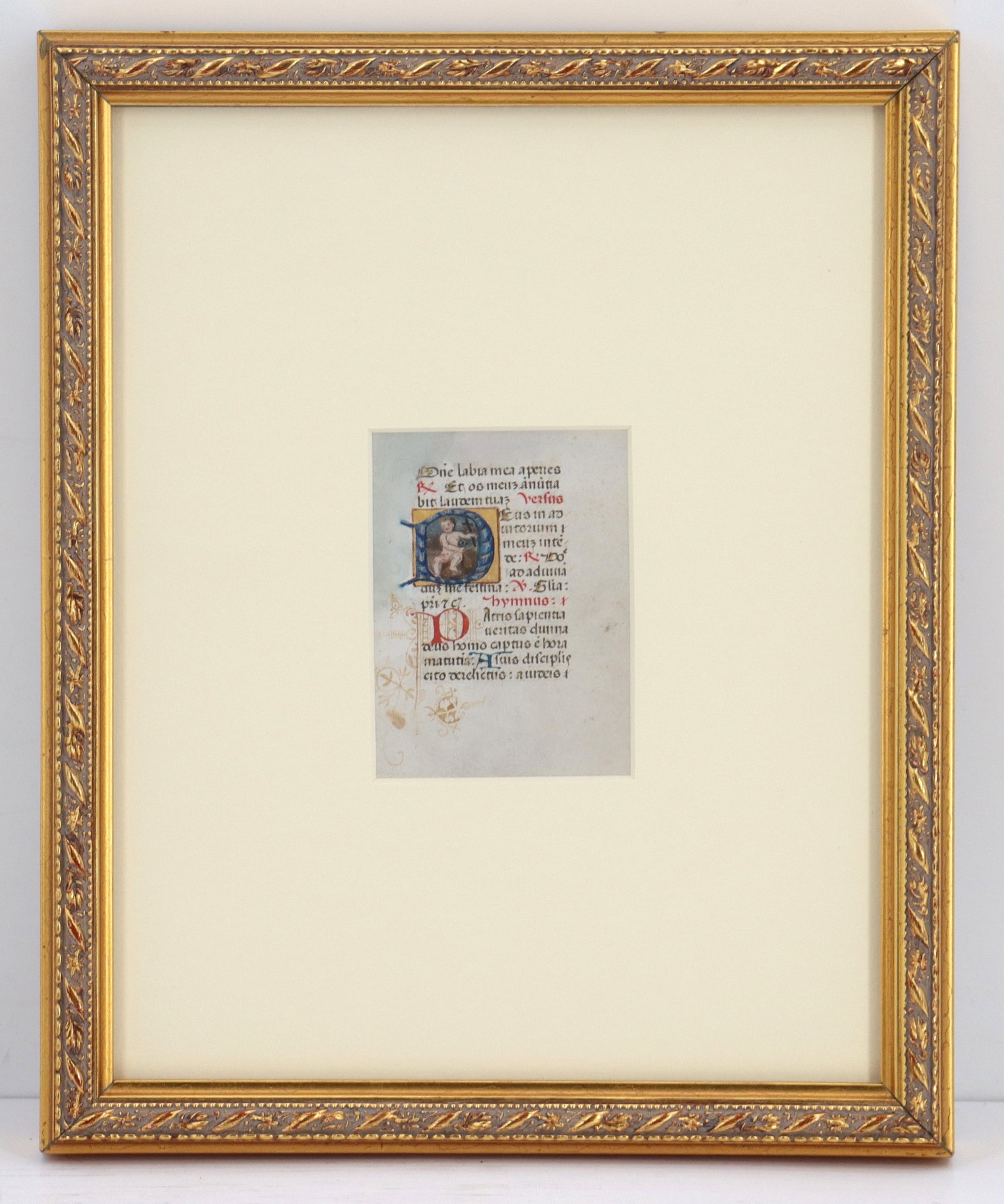 Framed Italian 15th Century Book of Hours Medieval Manuscript Page on Vellum (1 of 8)