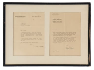 Framed Helmut Schmidt Letter to Jack Kahn