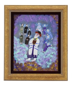 Harry Lieberman (1876-1983) American, Oil on Canvas "Yom Kippur - The Day of Atonement The Angels