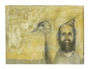 Erik Jacobsen (20th/21st Century) American, Oil and Graphite on Panel, "Pecking Order"