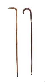 (2) Wooden Canes 1 Tiffany and Co. with Sterling Silver Accents