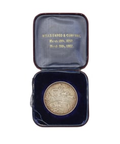 Wells Fargo 50 Year Old Medallion in Original Presentation Box