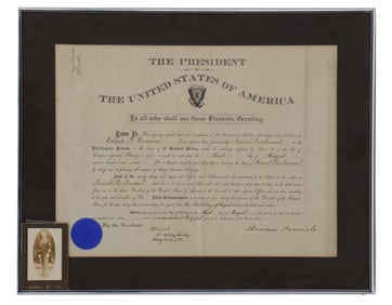 President Theodore Roosevelt Signed Military Document
