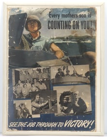 World War II Poster "See the Job Through to Victory" 1944 Official Navy Poster