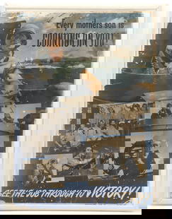 World War II Poster "See the Job Through to Victory" 1944 Official Navy Poster: World War II Poster "See the Job Through to Victory" 1944 Official Navy Poster. Condition as pictured. Has considerable wear. Overall Size: 42 x 32 in. Sight Size: 39 x 28 in.