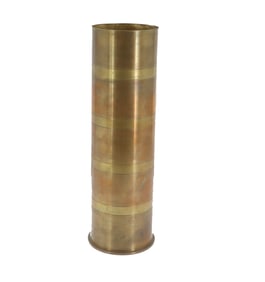 WWI Brass Two-Tone Mortar Artillery Shell Casing