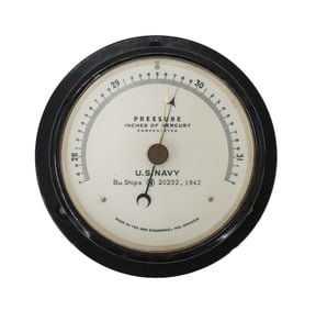 US Navy 1942 World War 2 Era Barometer Made by Fee & Stemwedel