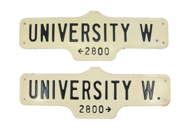 (2) Matching Metal Building Signs