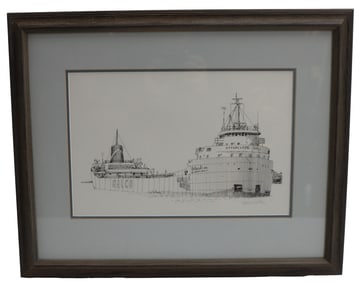 Jim Clary (American, 1939-2018) Pencil Signed 1970s Ottercliffe Hall