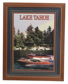 Print of Two Classic 1950's Chris Craft Capris Racing on Lake Tahoe